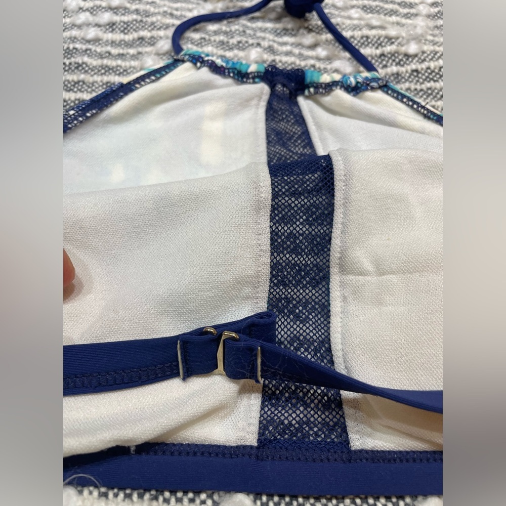 BCBGeneration Blue Patterned Halter Bikini Set - Picture 12 of 16
